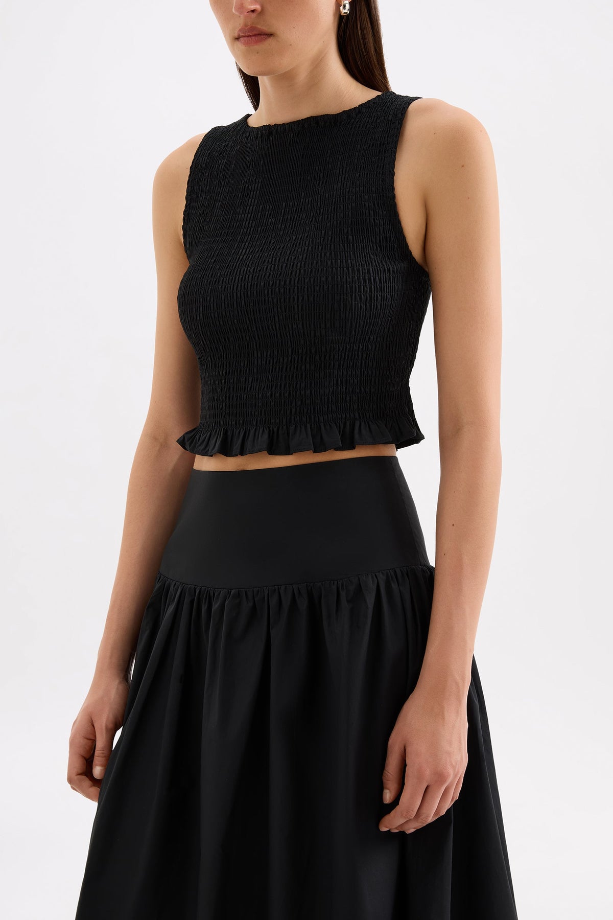 Greta Poplin Skirt Black