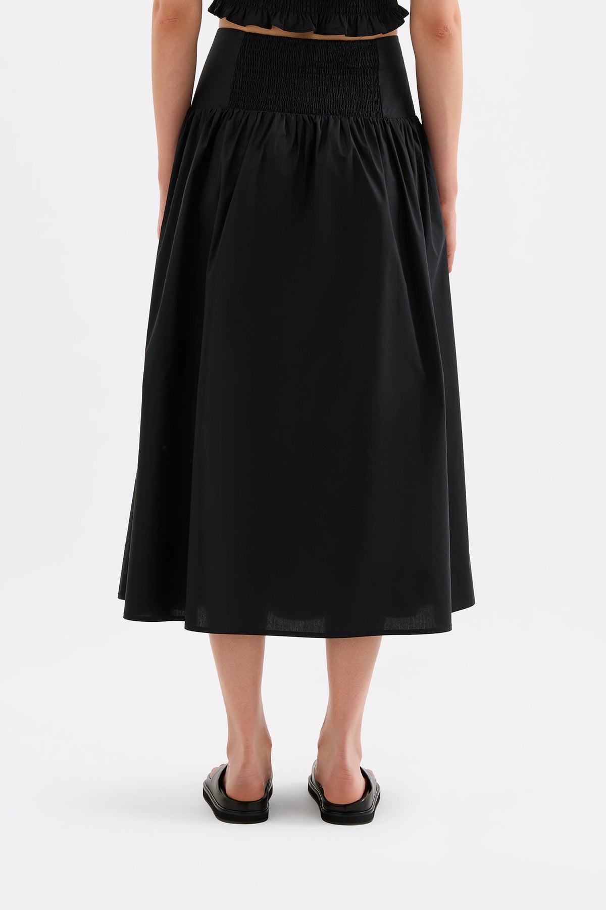 Greta Poplin Skirt Black