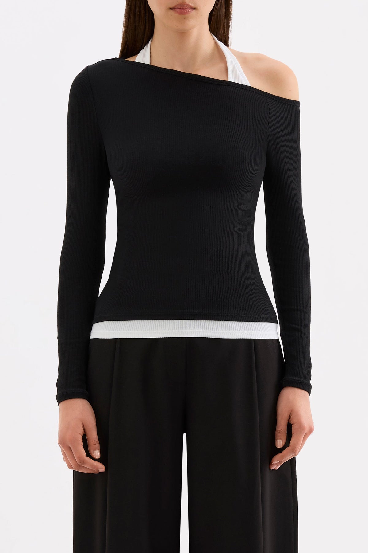 Geri LS Top Black & White