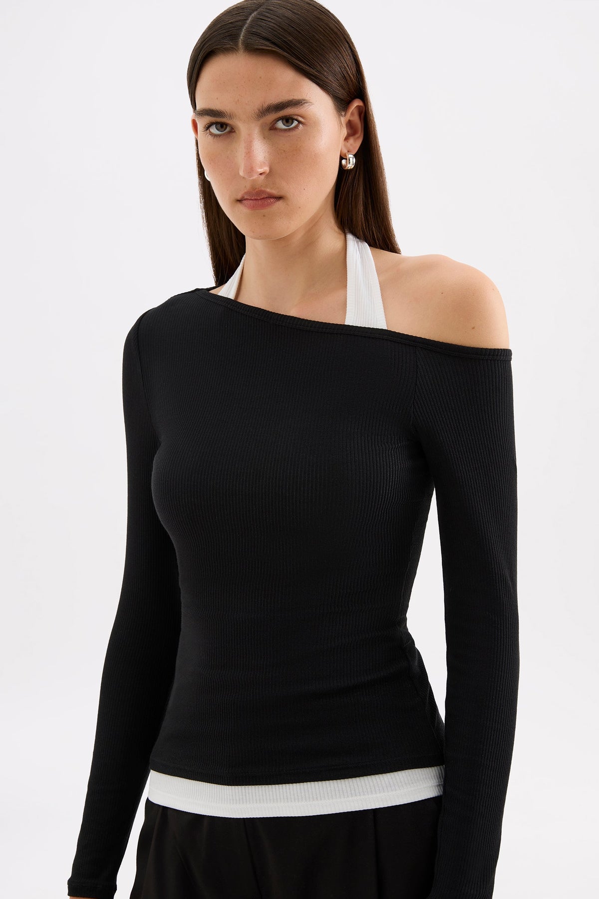 Geri LS Top Black & White