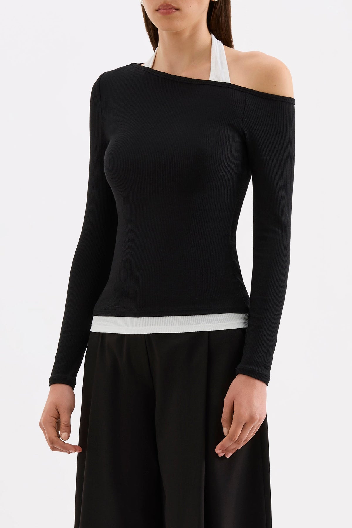 Geri LS Top Black & White