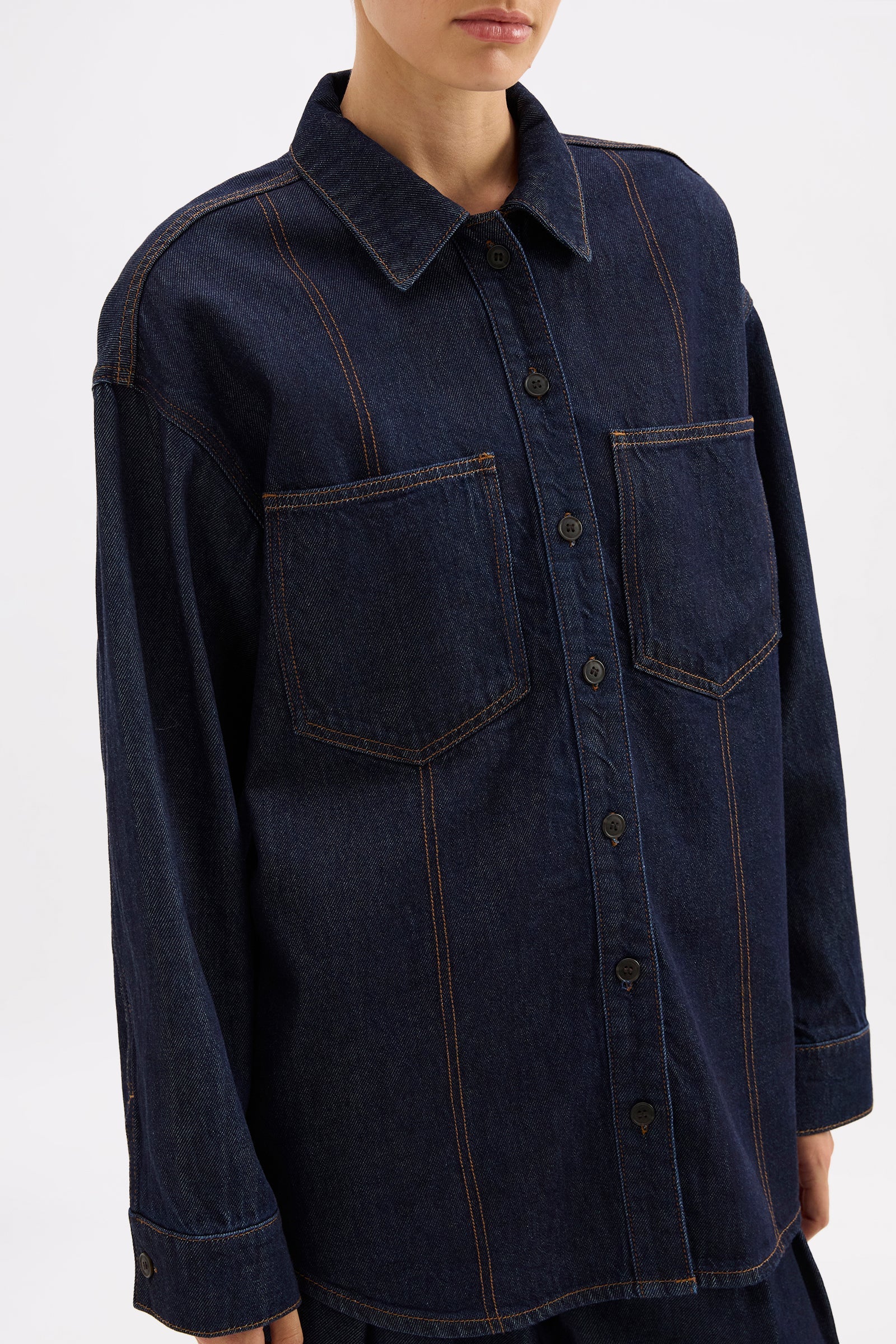 Vita Denim Overshirt Deep Blue