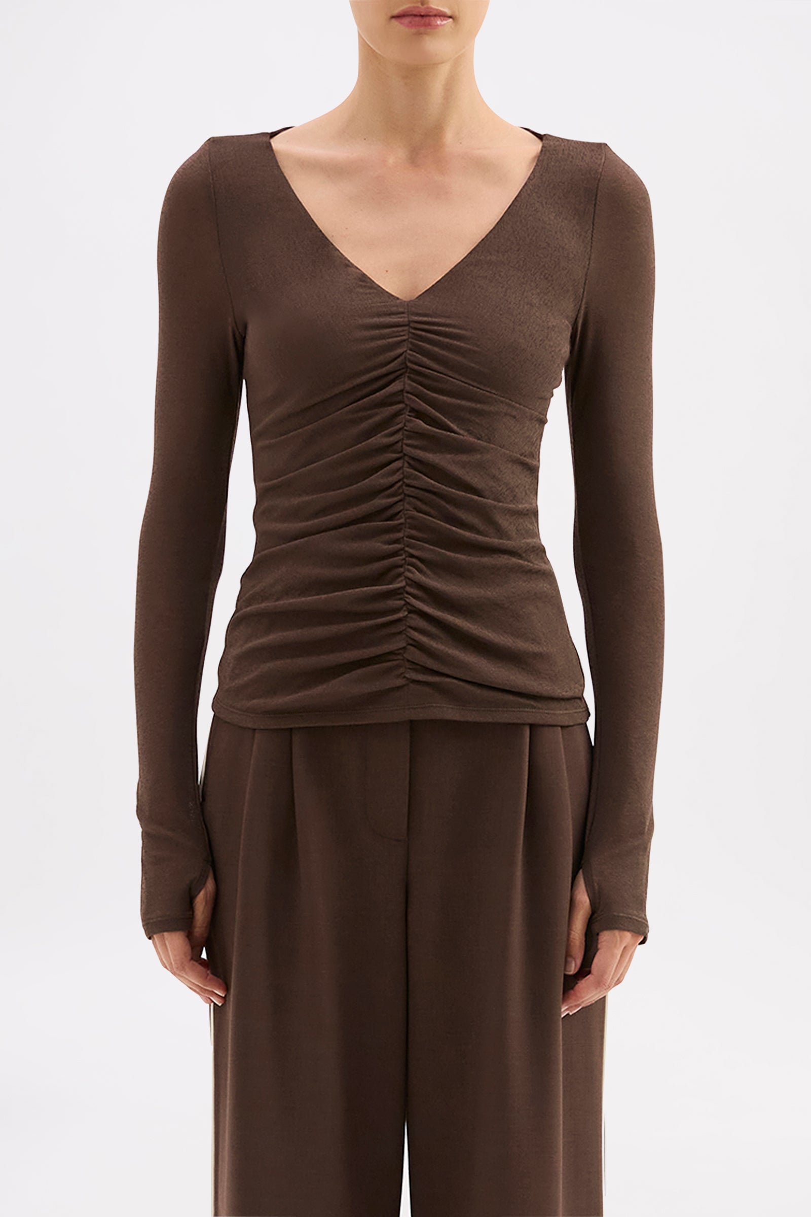 Gigi Mesh Top Walnut