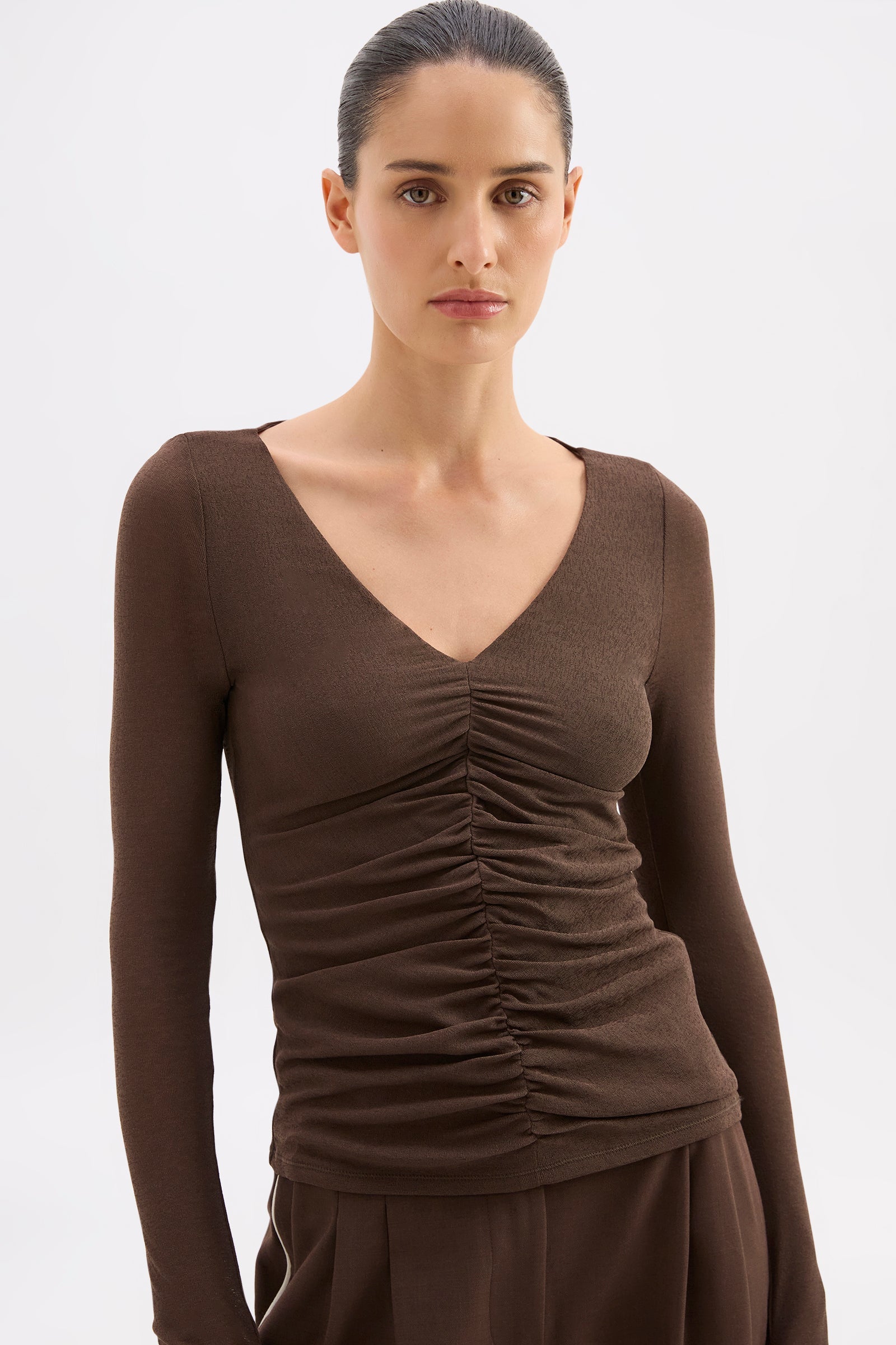Gigi Mesh Top Walnut