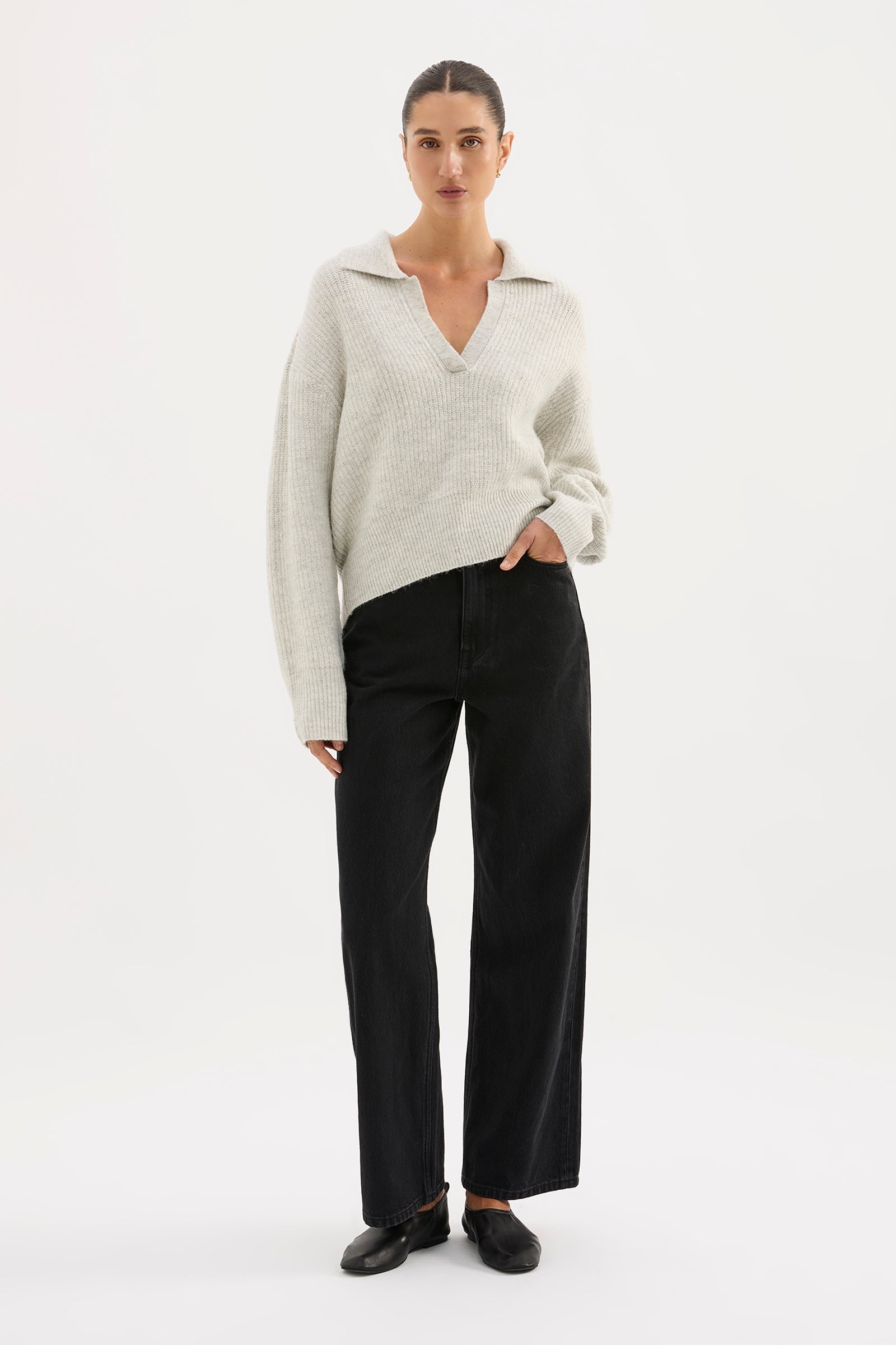 Coleen Rugby Knit Grey Marle