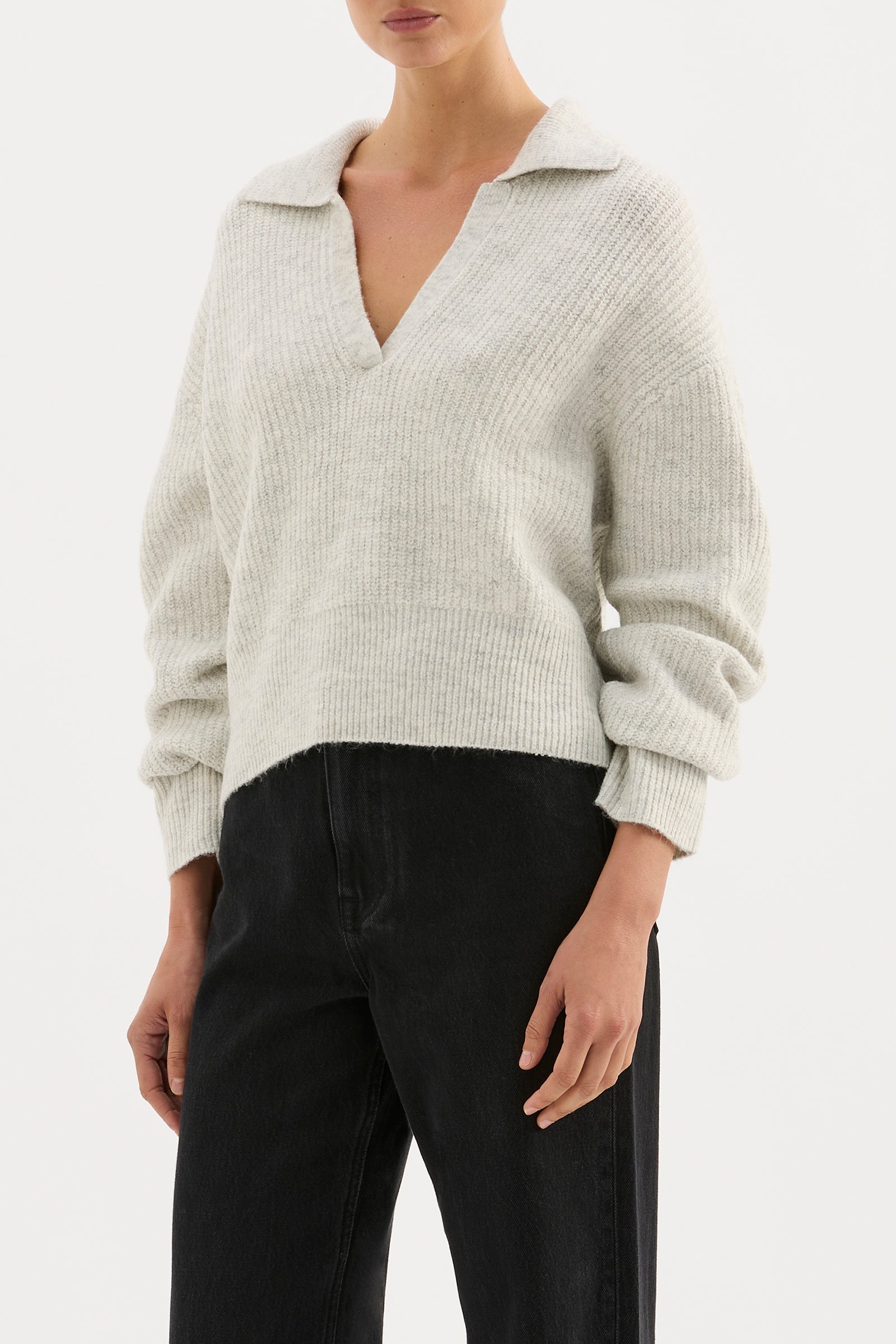 Coleen Rugby Knit Grey Marle