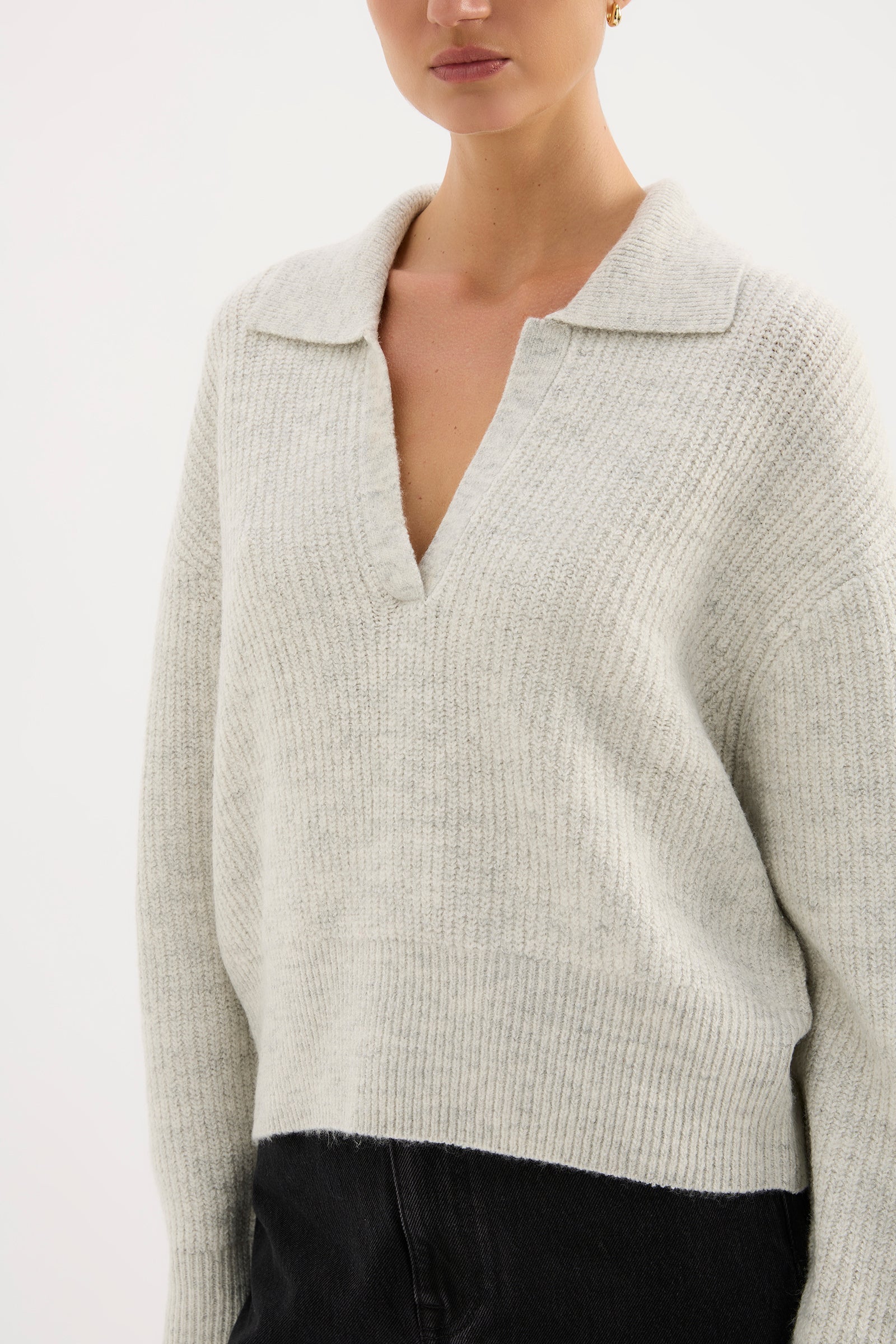 Coleen Rugby Knit Grey Marle