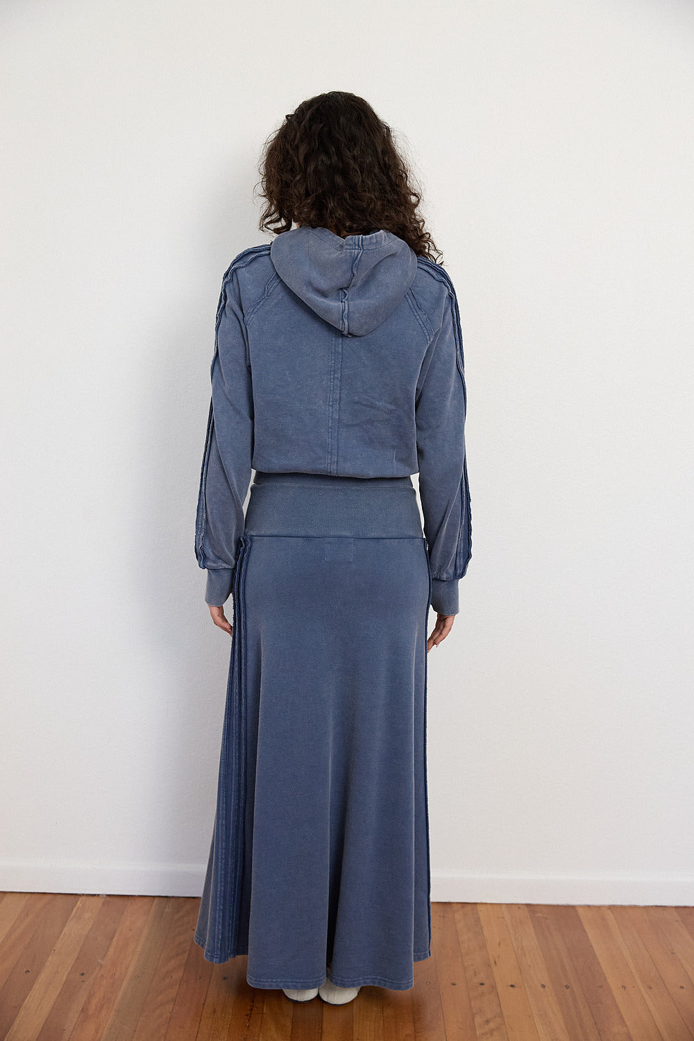 Track Skirt Sky Acid Wash