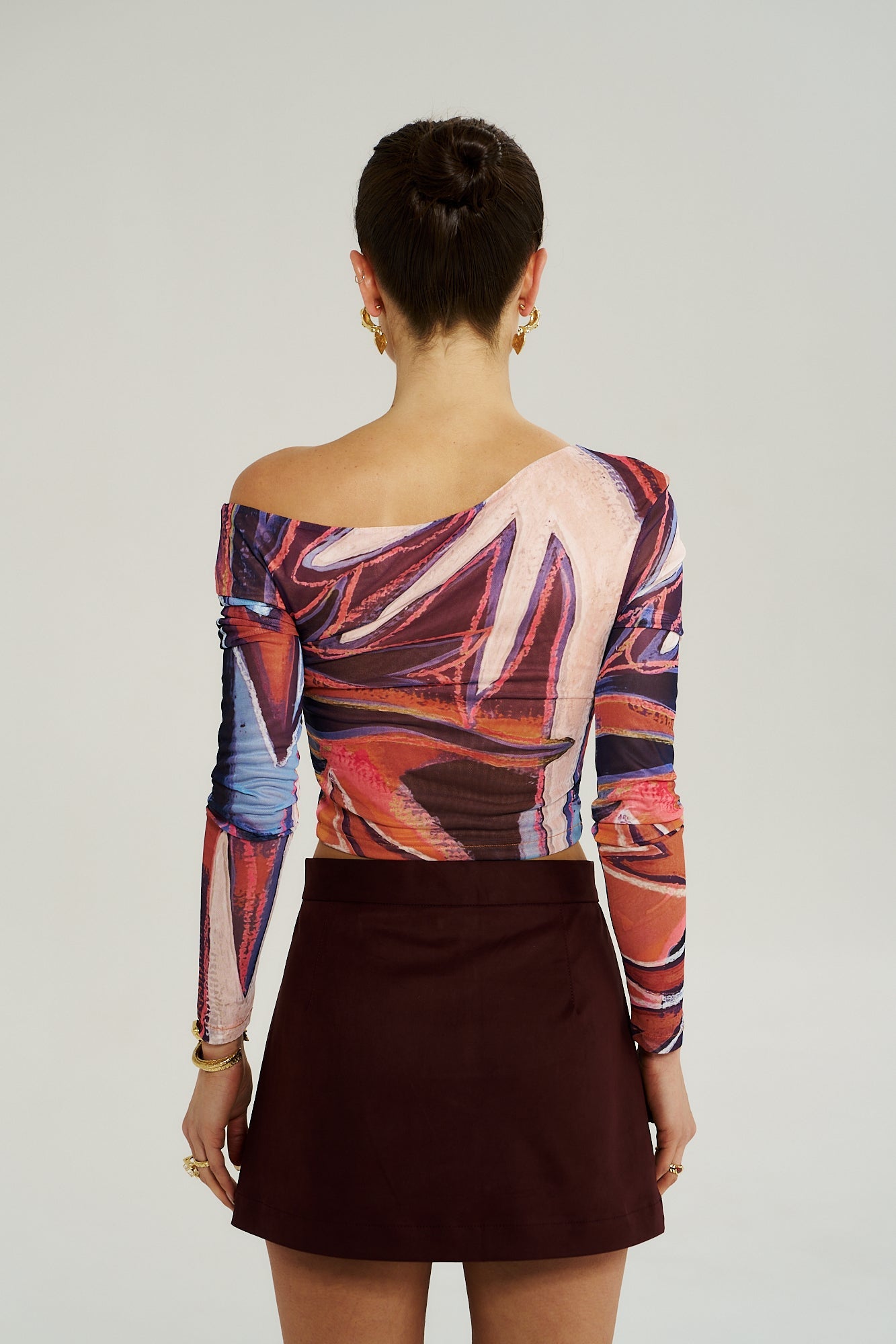 LS Off Shoulder Top Bordeaux