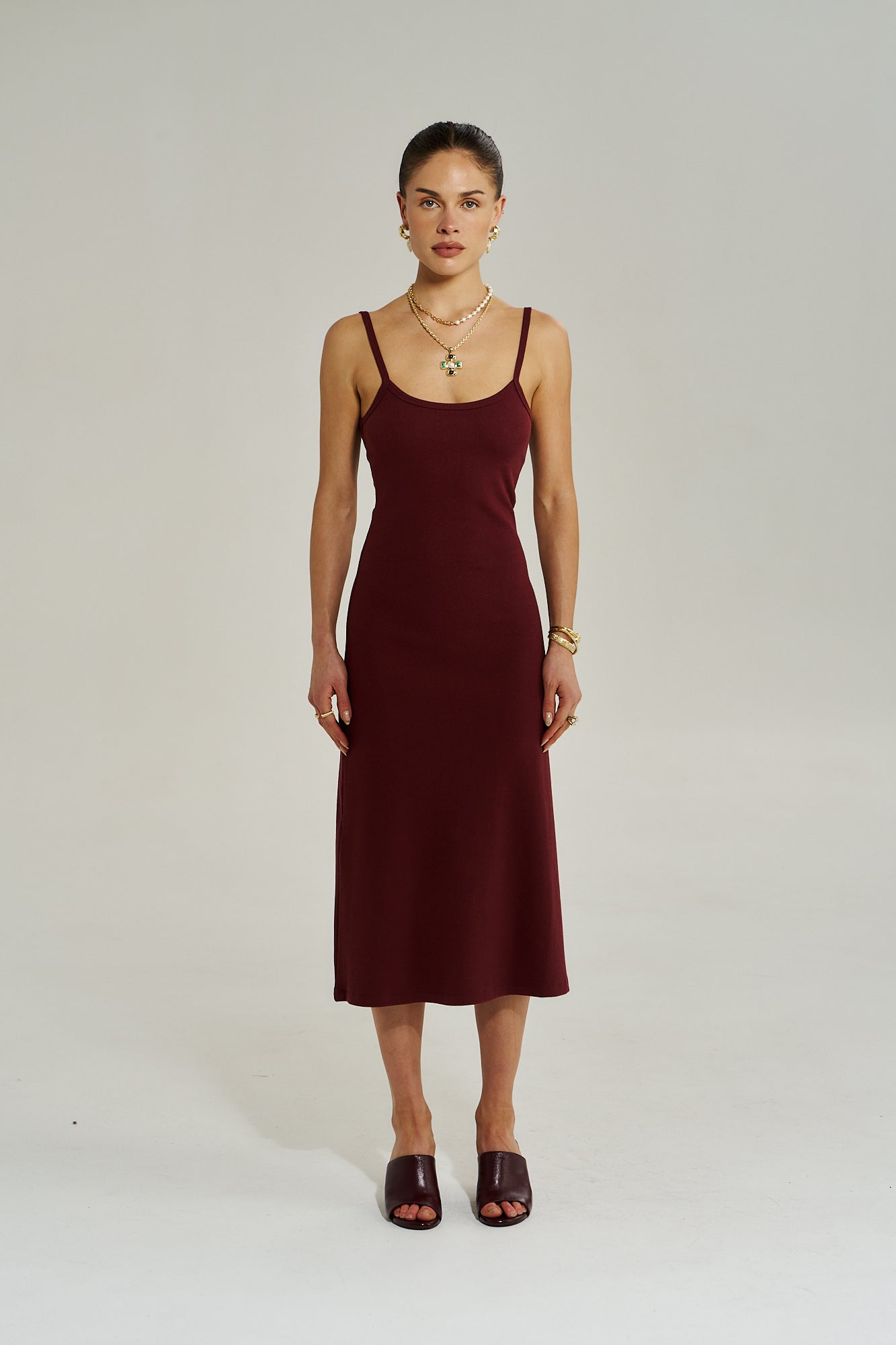 A Line Midi Dress Syrah