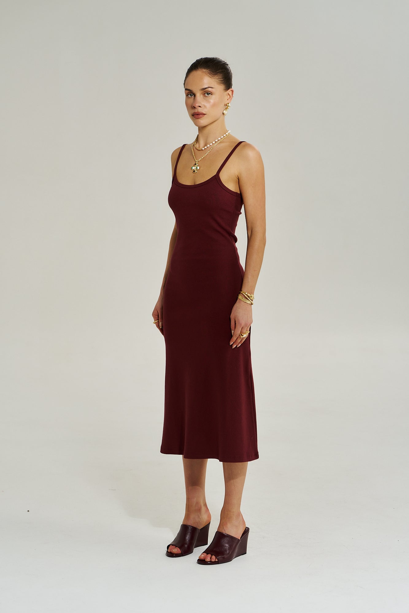 A Line Midi Dress Syrah