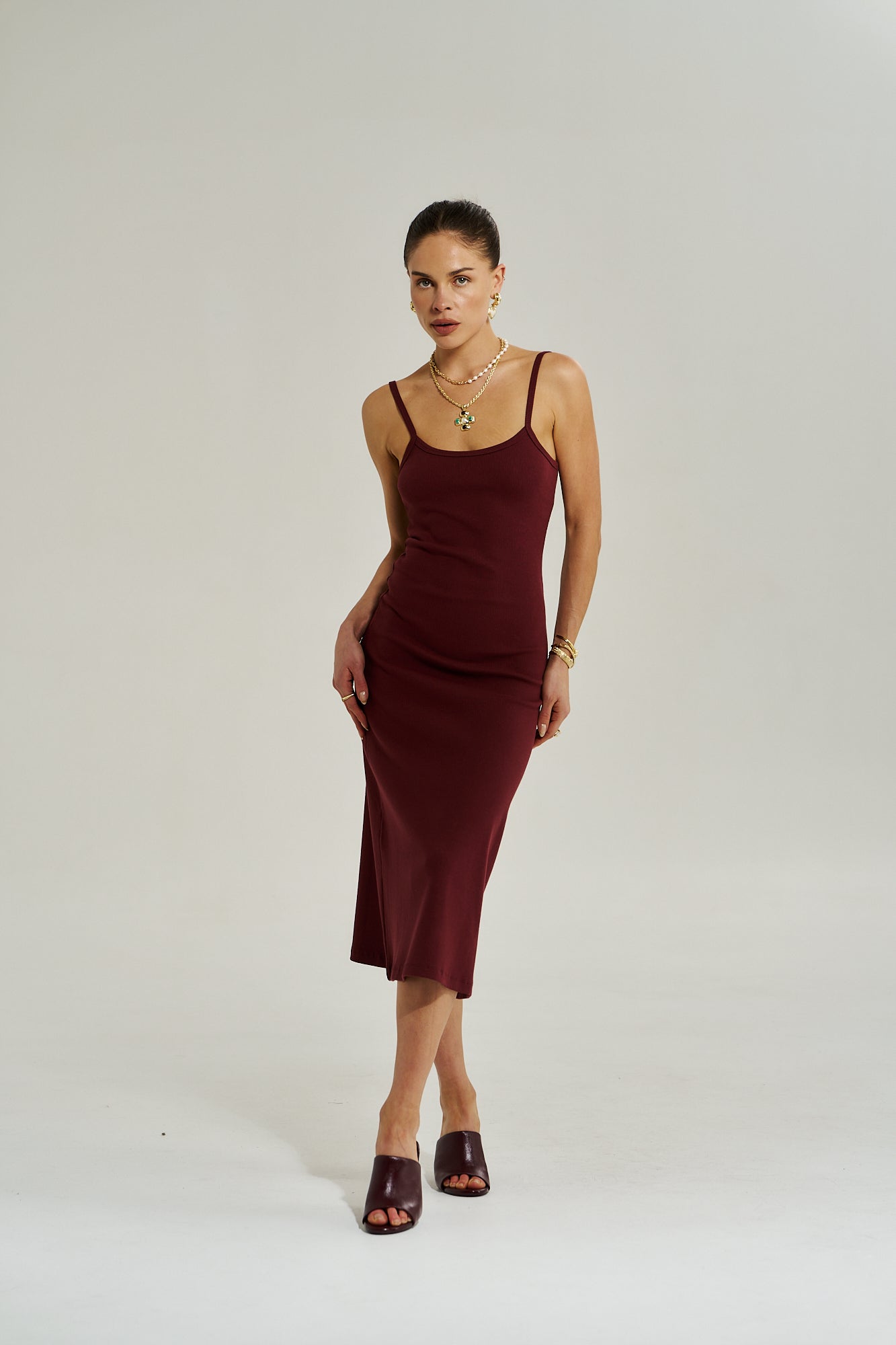 A Line Midi Dress Syrah