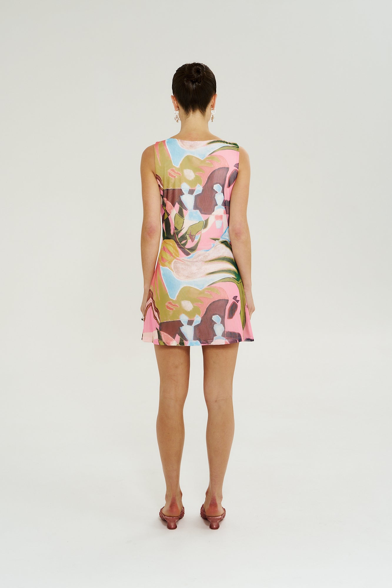 Boatneck Mesh Mini Dress Wonderland