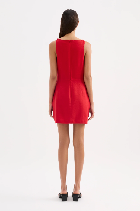 Lotta Linen Mini Dress Vermillion