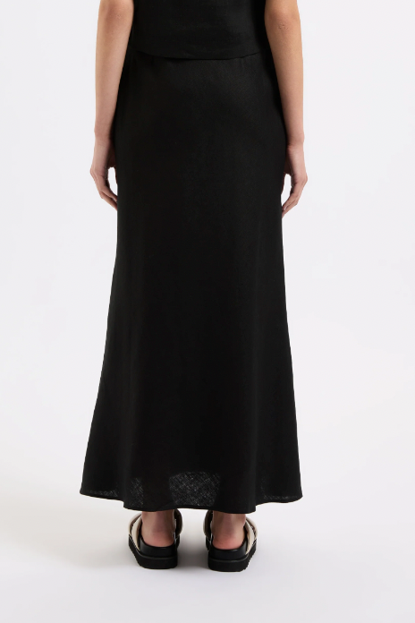 Amani Linen Skirt Black