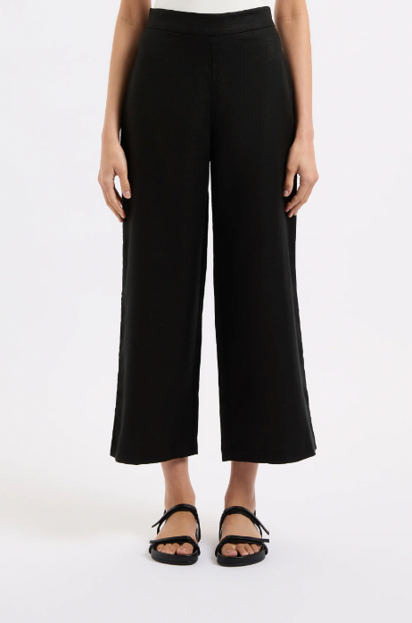 Thilda Linen Culotte Black