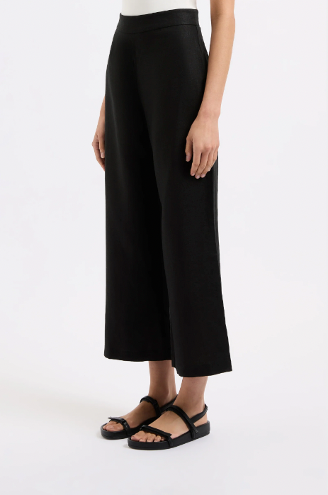 Thilda Linen Culotte Black