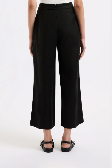 Thilda Linen Culotte Black