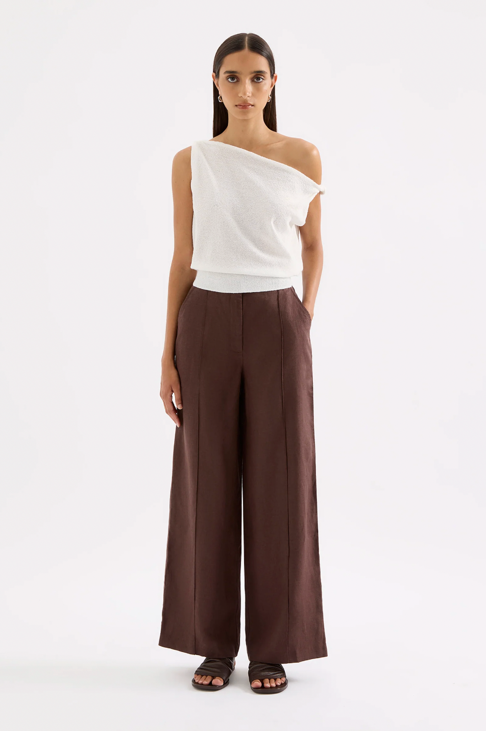 Theo Linen Pant Chocolate