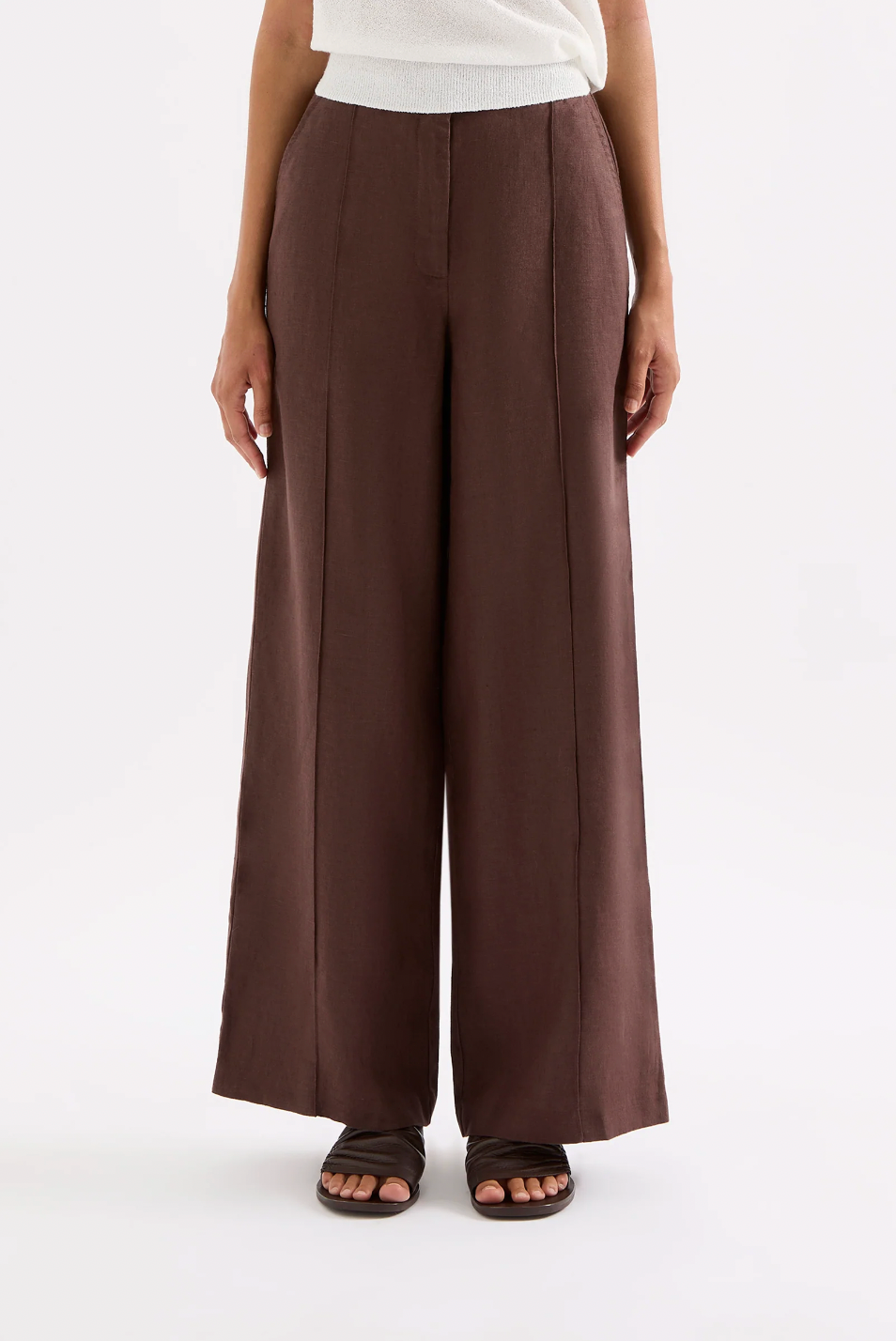 Theo Linen Pant Chocolate