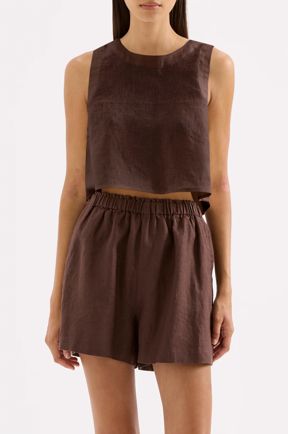 Sian Linen Top Chocolate