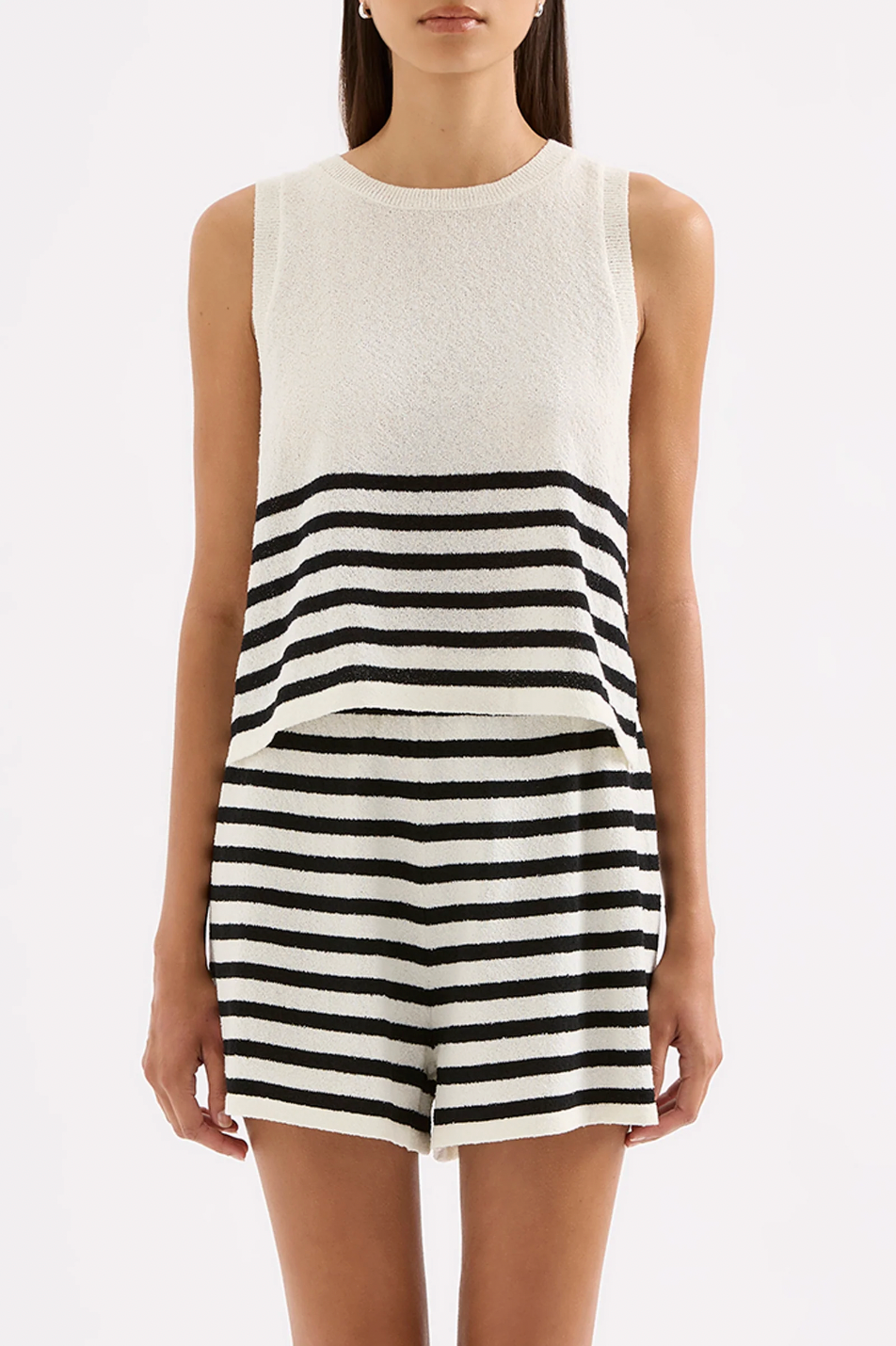 Marika Knit Tank Black Stripe