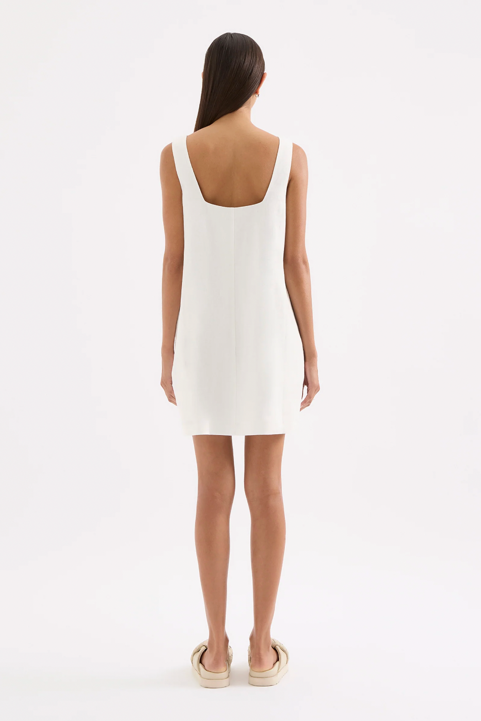 Zephyr Linen Mini Dress White