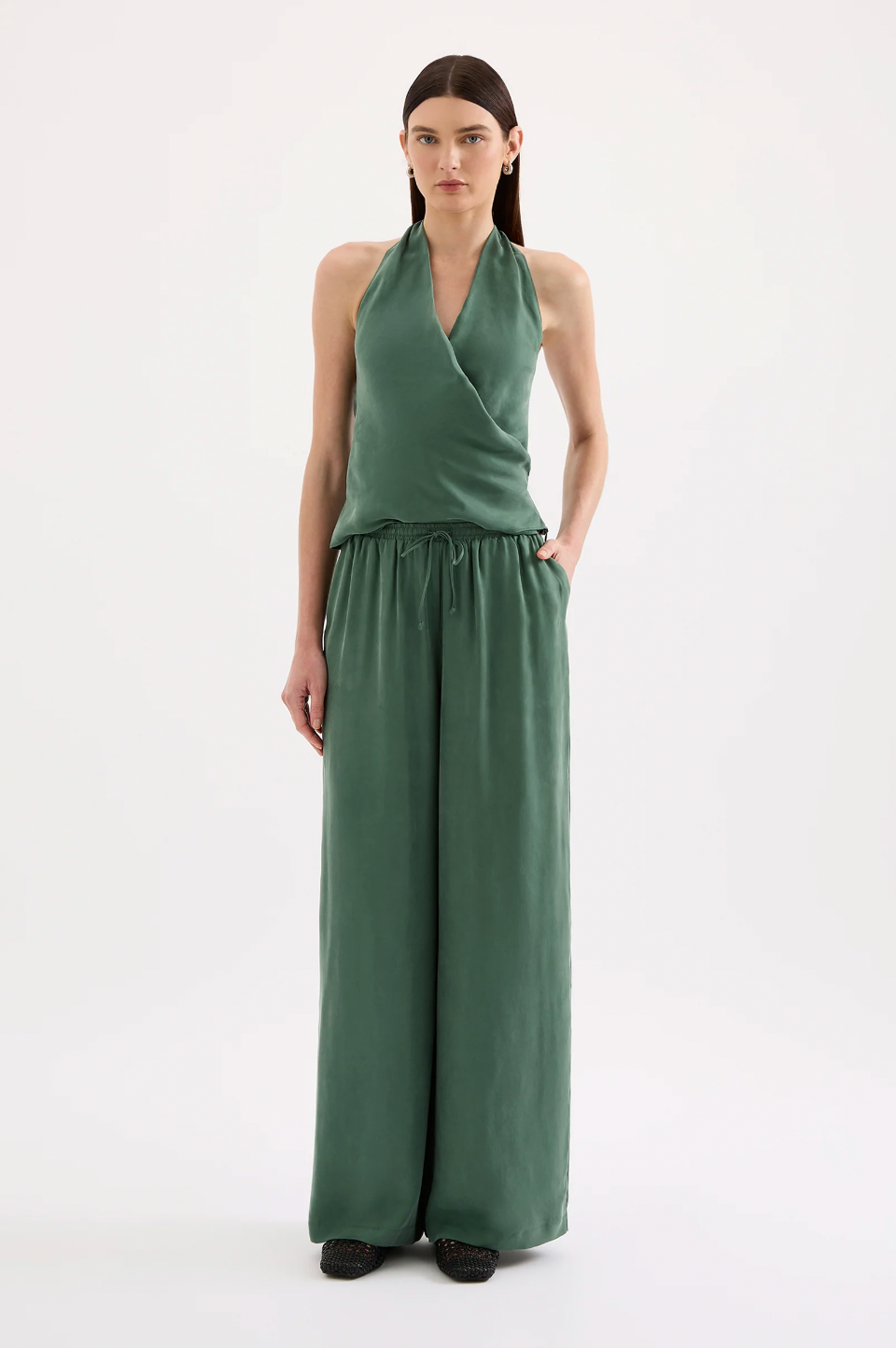 Leon Cupro Pant Emerald
