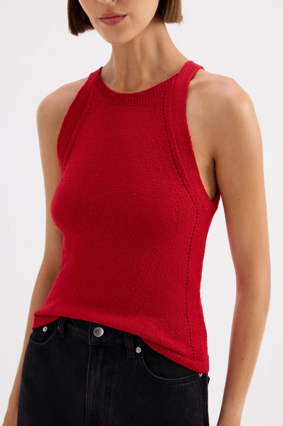 Kharis Knit Tank Cherry