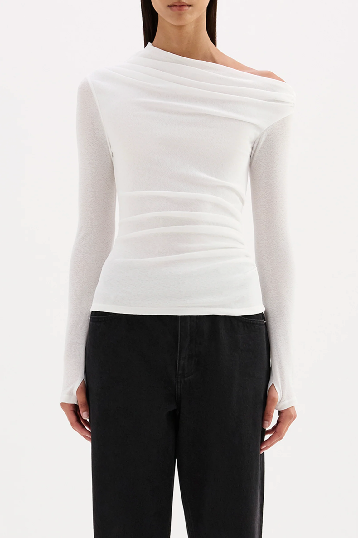 Rue Mesh LS Top White