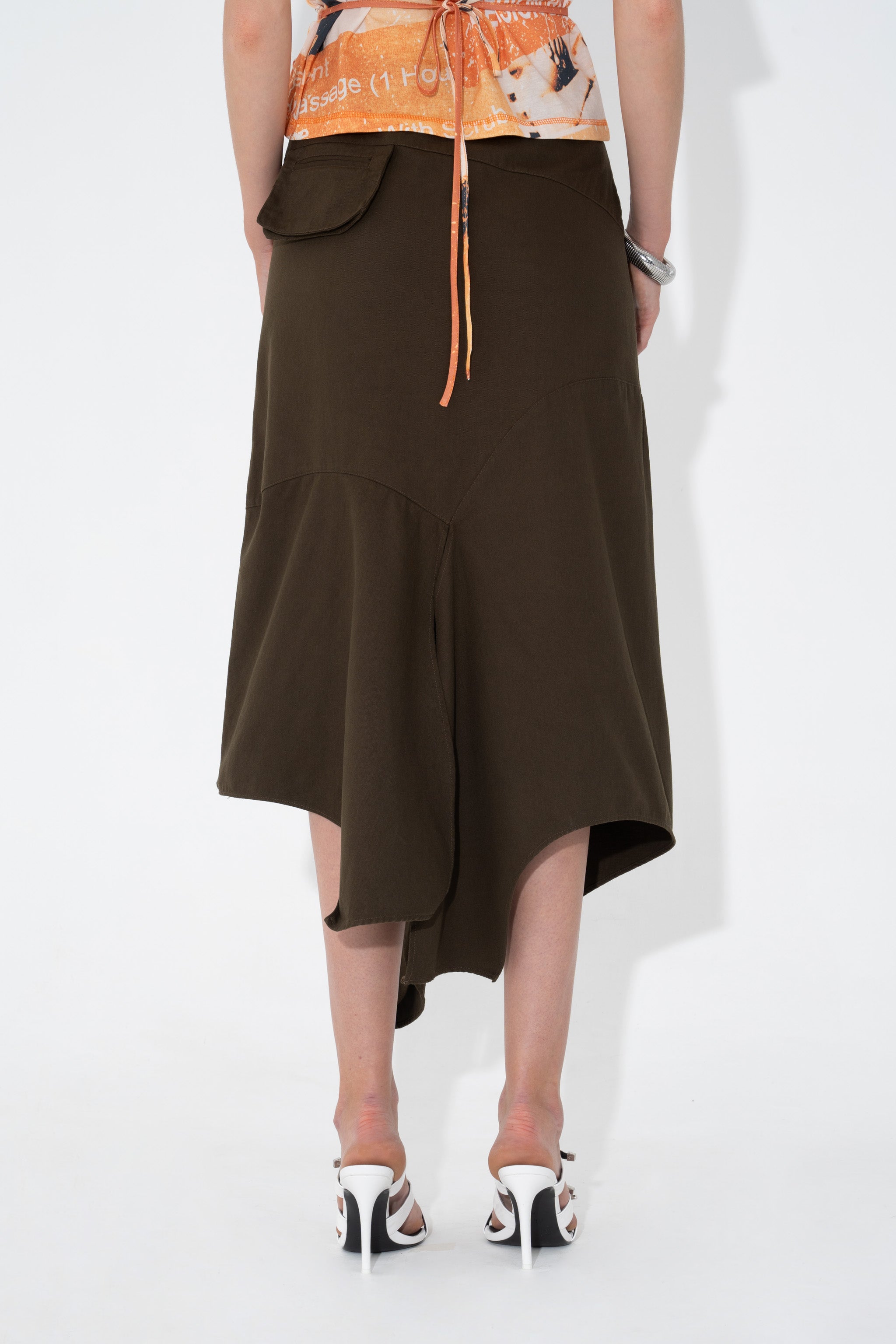 Utility Drape Skirt Olive