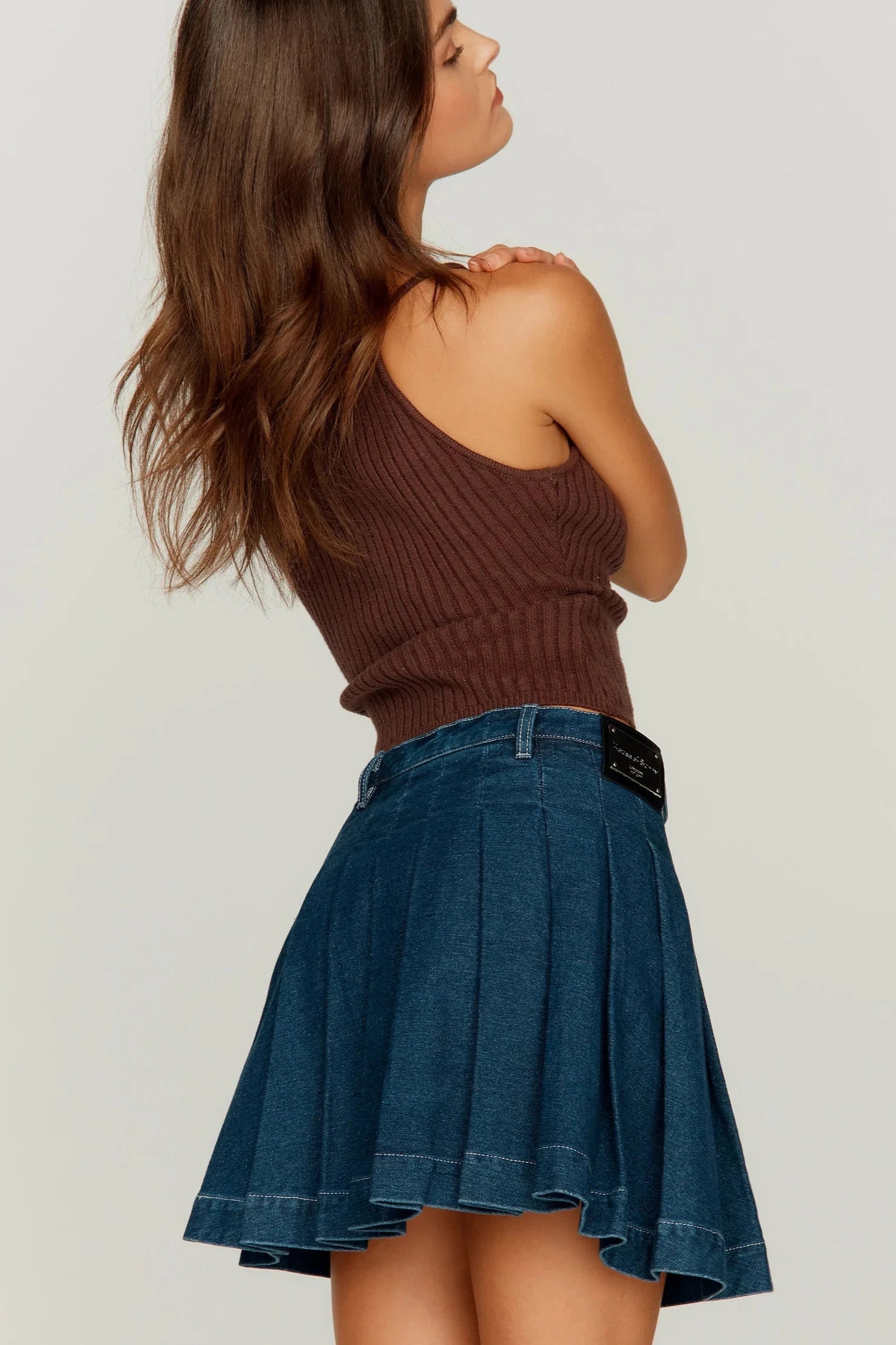 Fade Pleat Skirt Blue Rinse