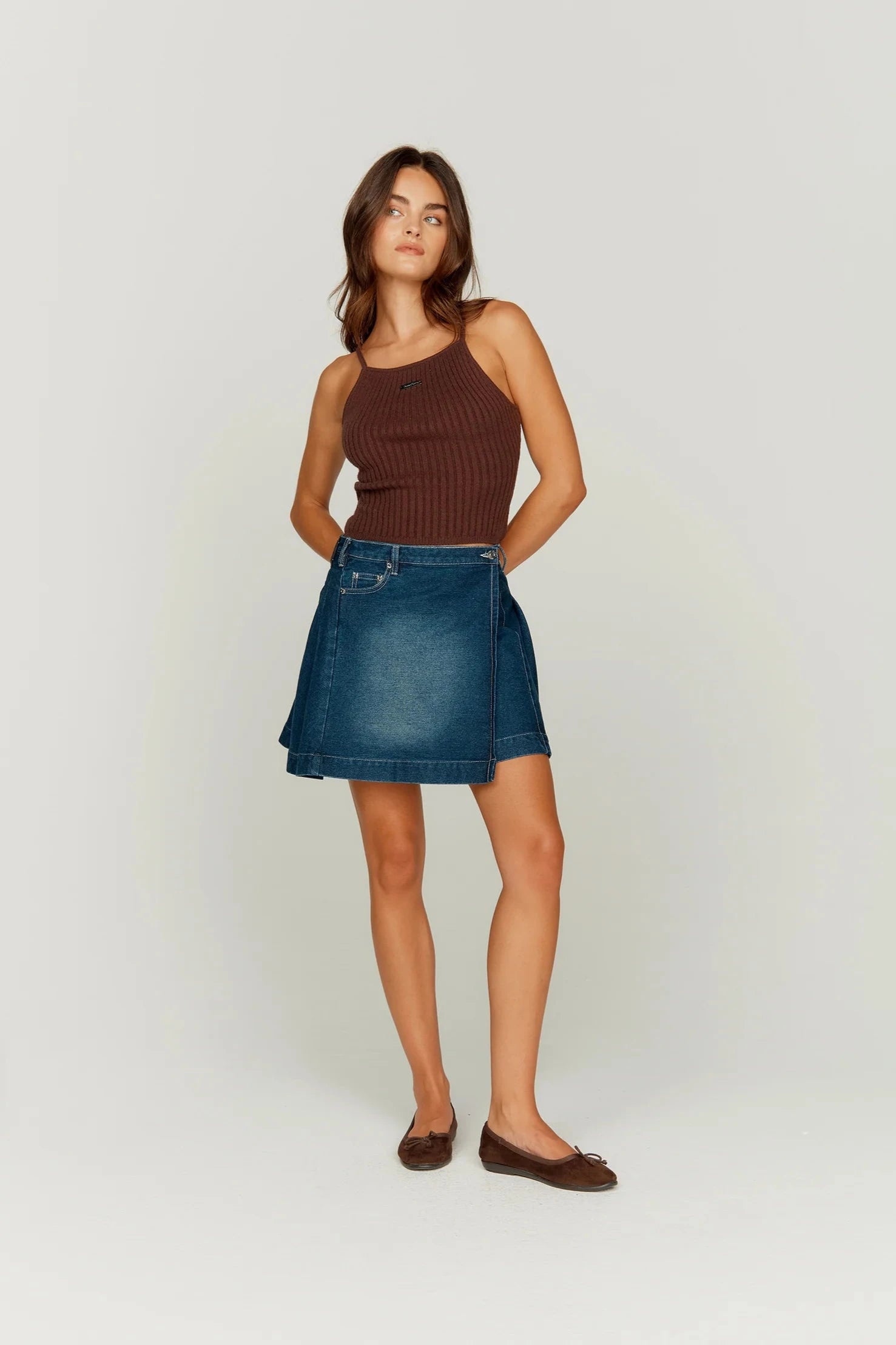 Fade Pleat Skirt Blue Rinse