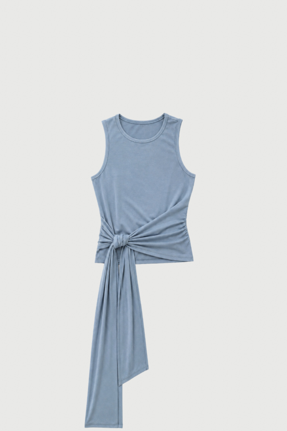 Belted Wrap Around Tank Washed Blue