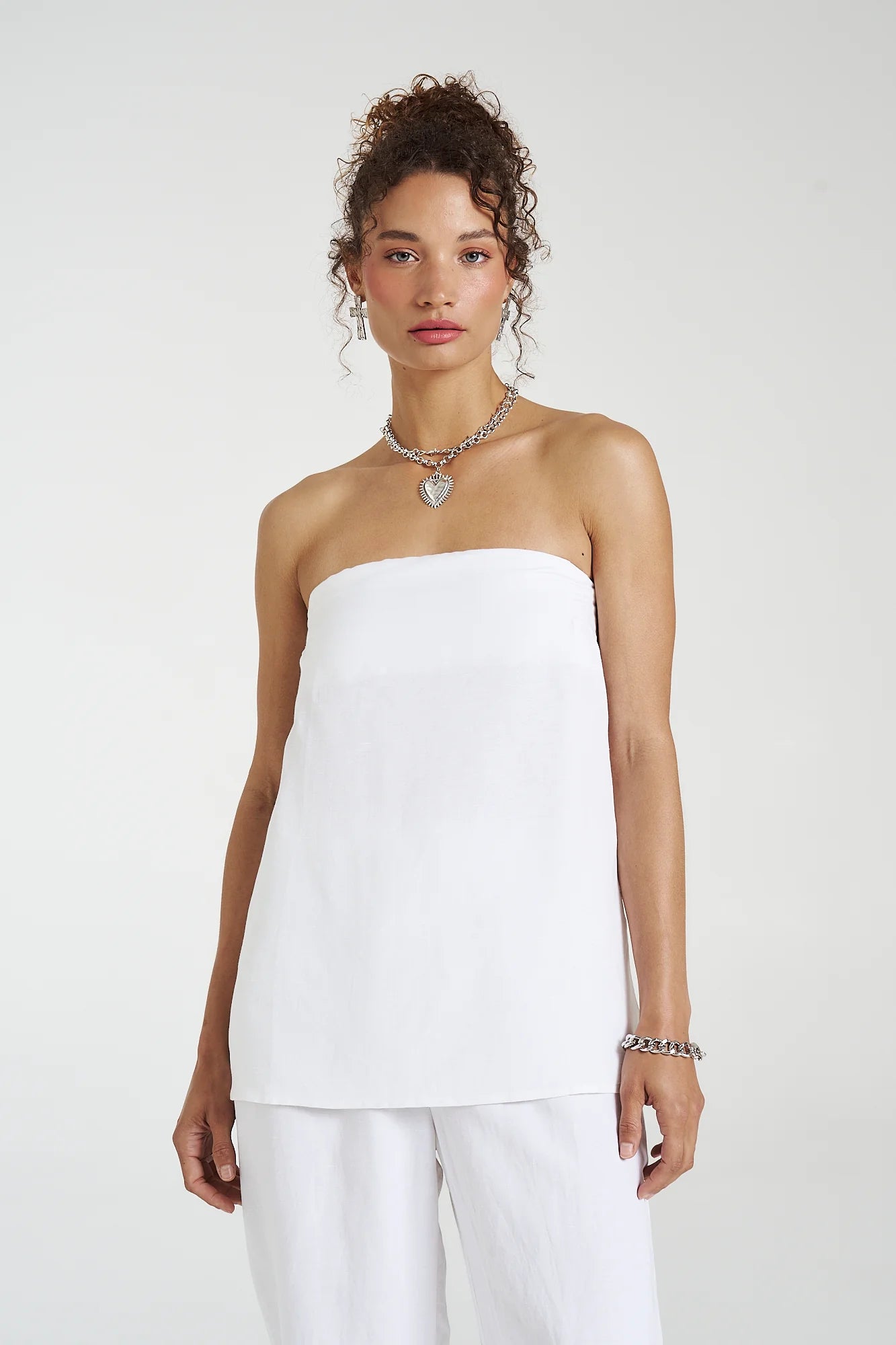 Strapless Shift Top Angelic White