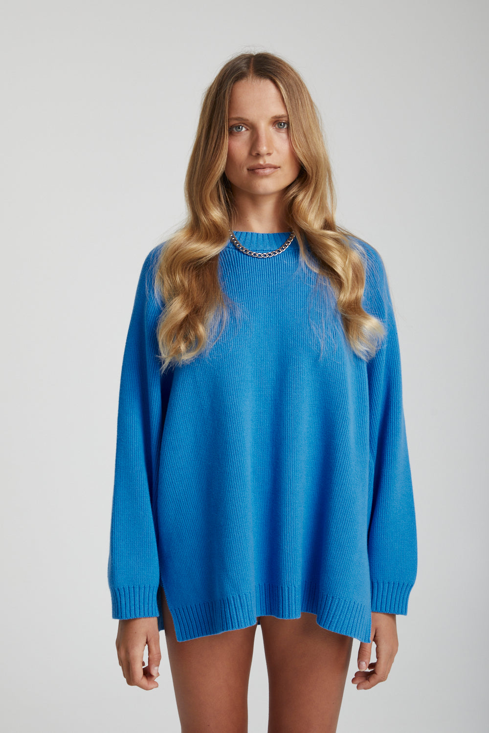 Oversized Knit Sweater Cobalt