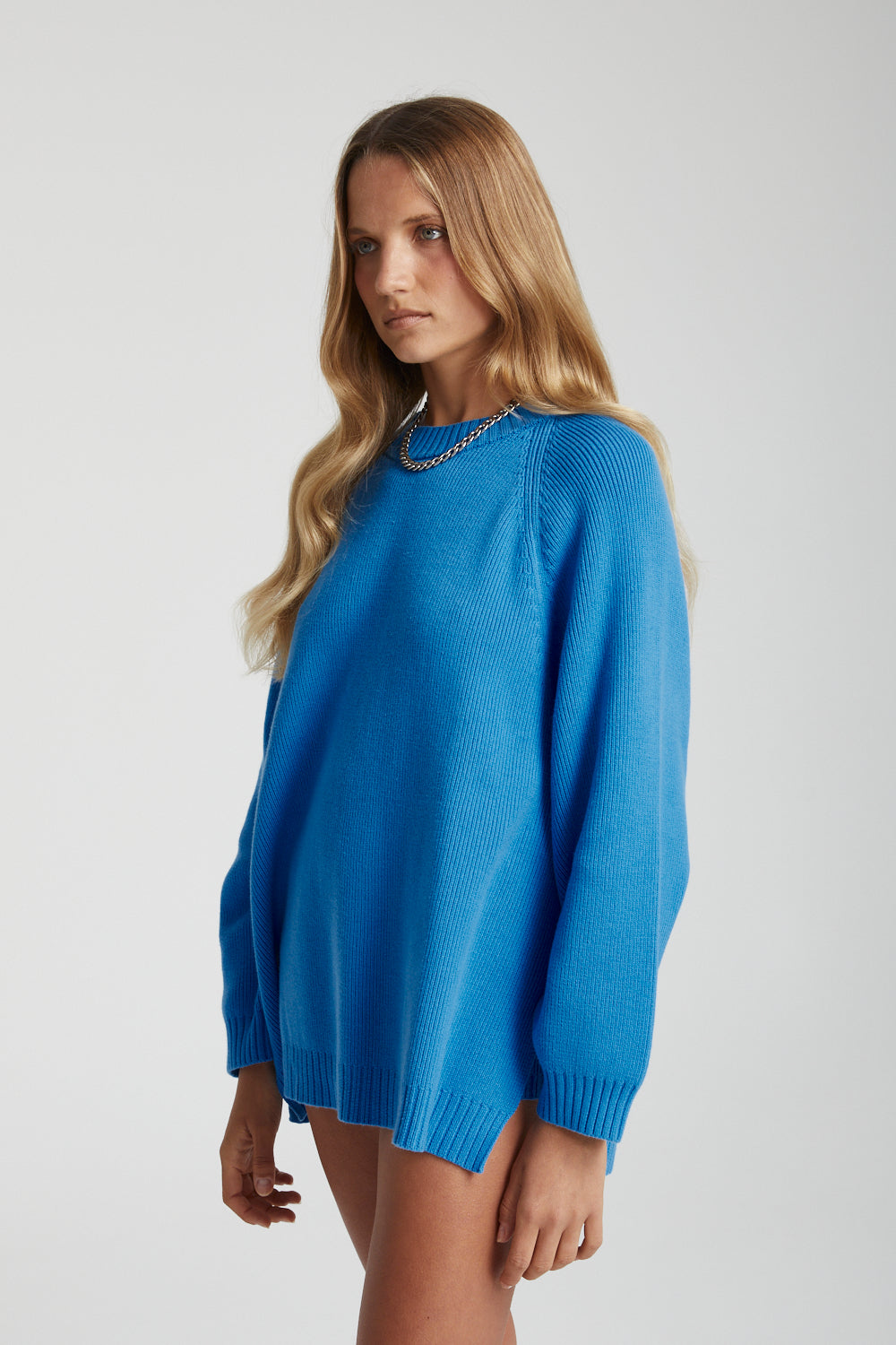 Oversized Knit Sweater Cobalt