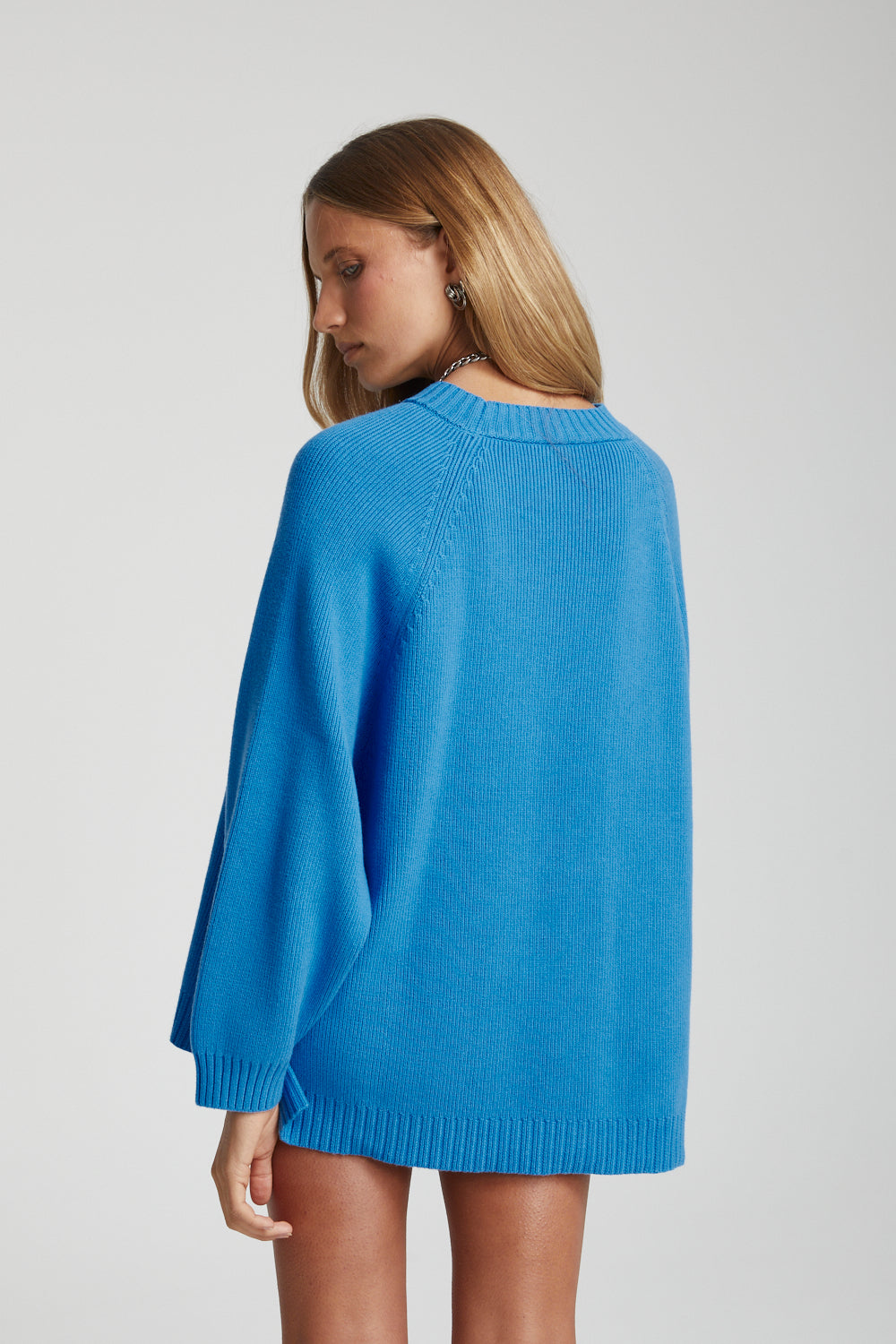 Oversized Knit Sweater Cobalt