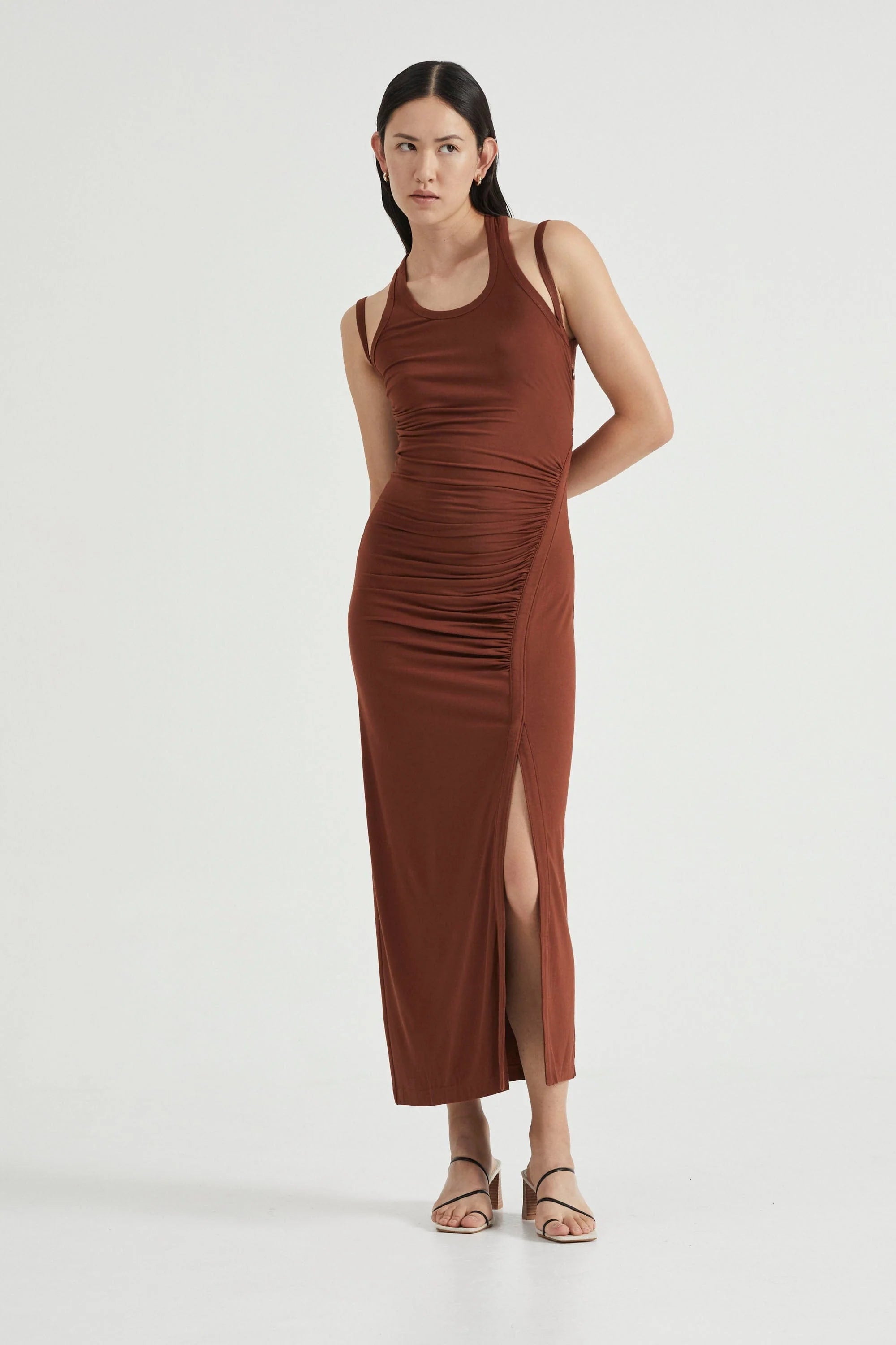 Push Pull Tank Dress Cinnamon