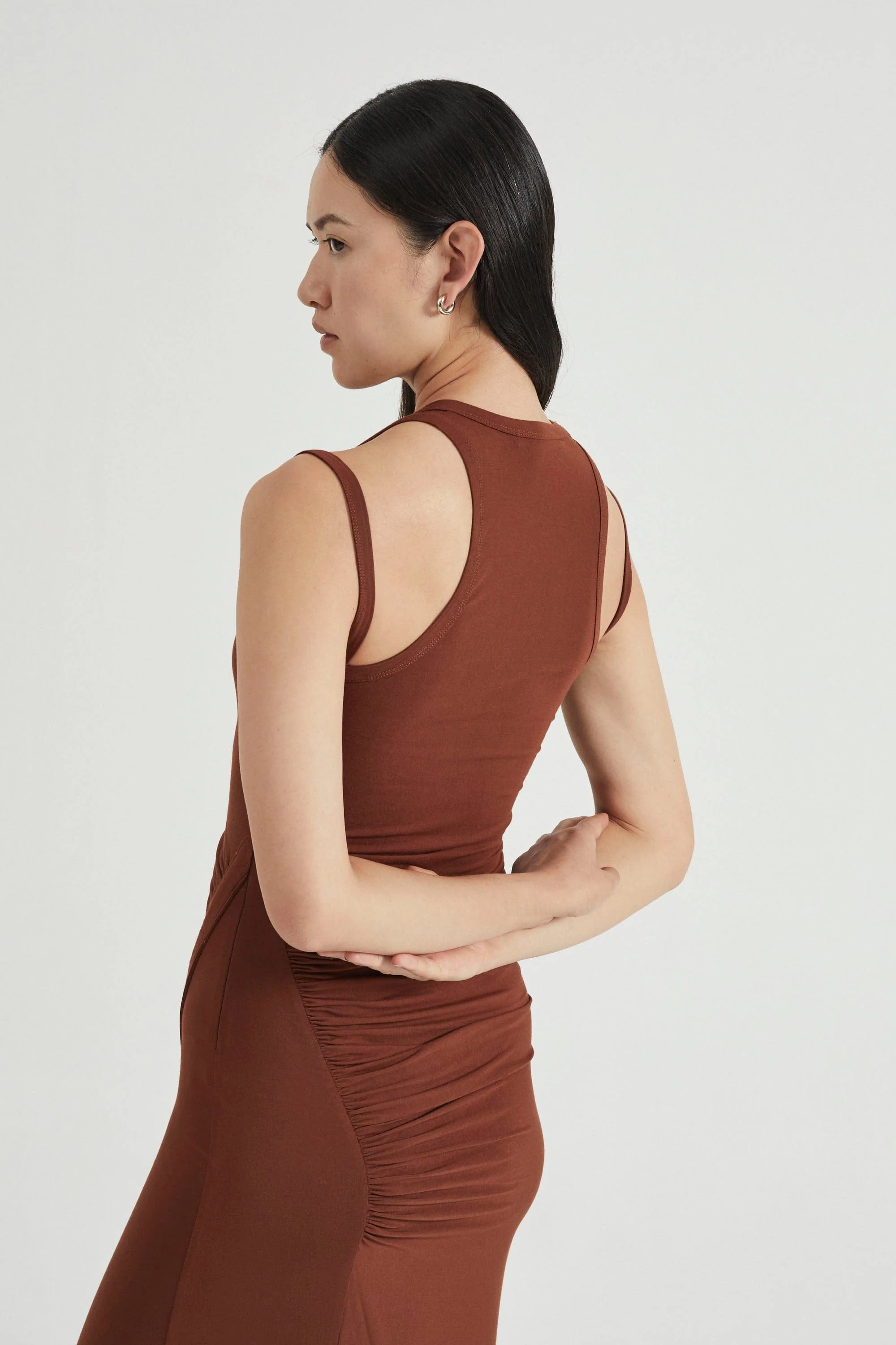 Push Pull Tank Dress Cinnamon