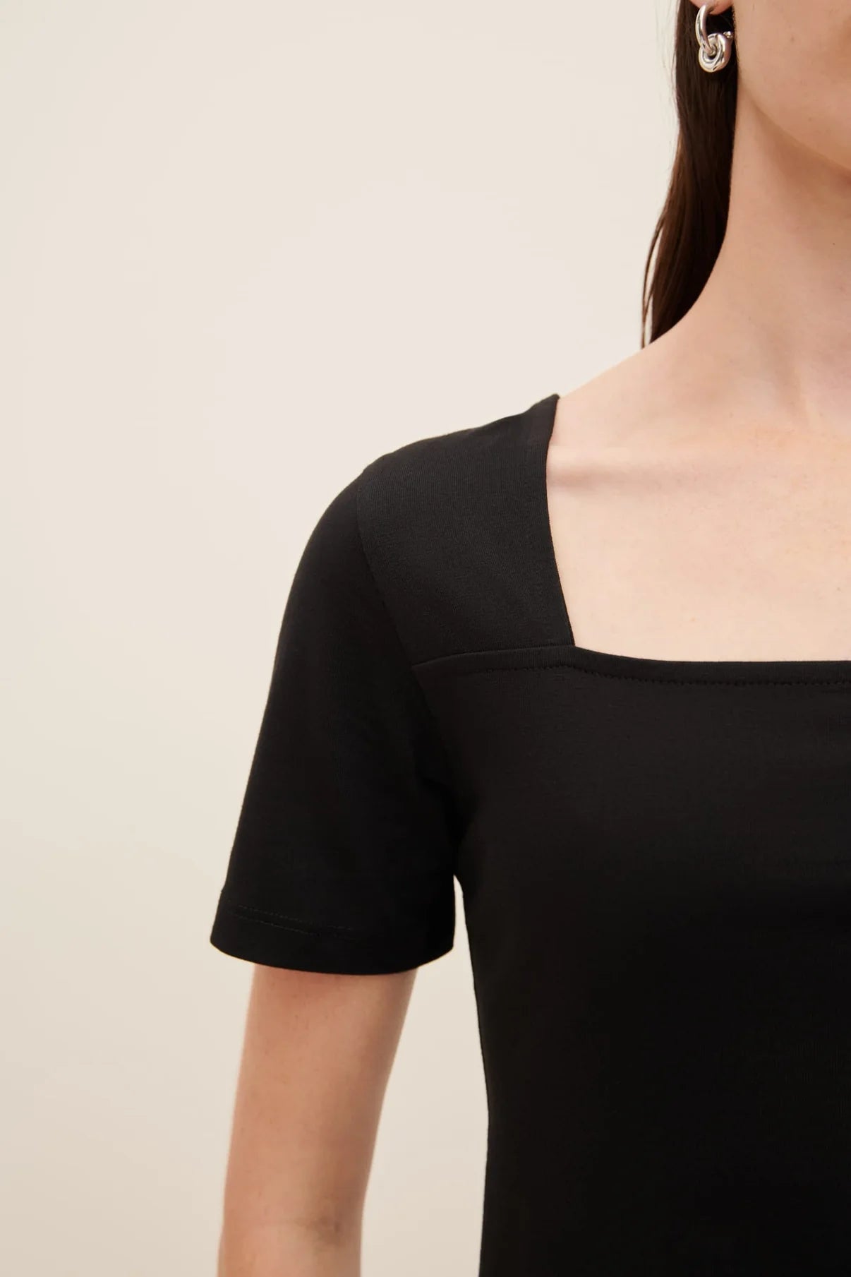 Square Neck Tee Black