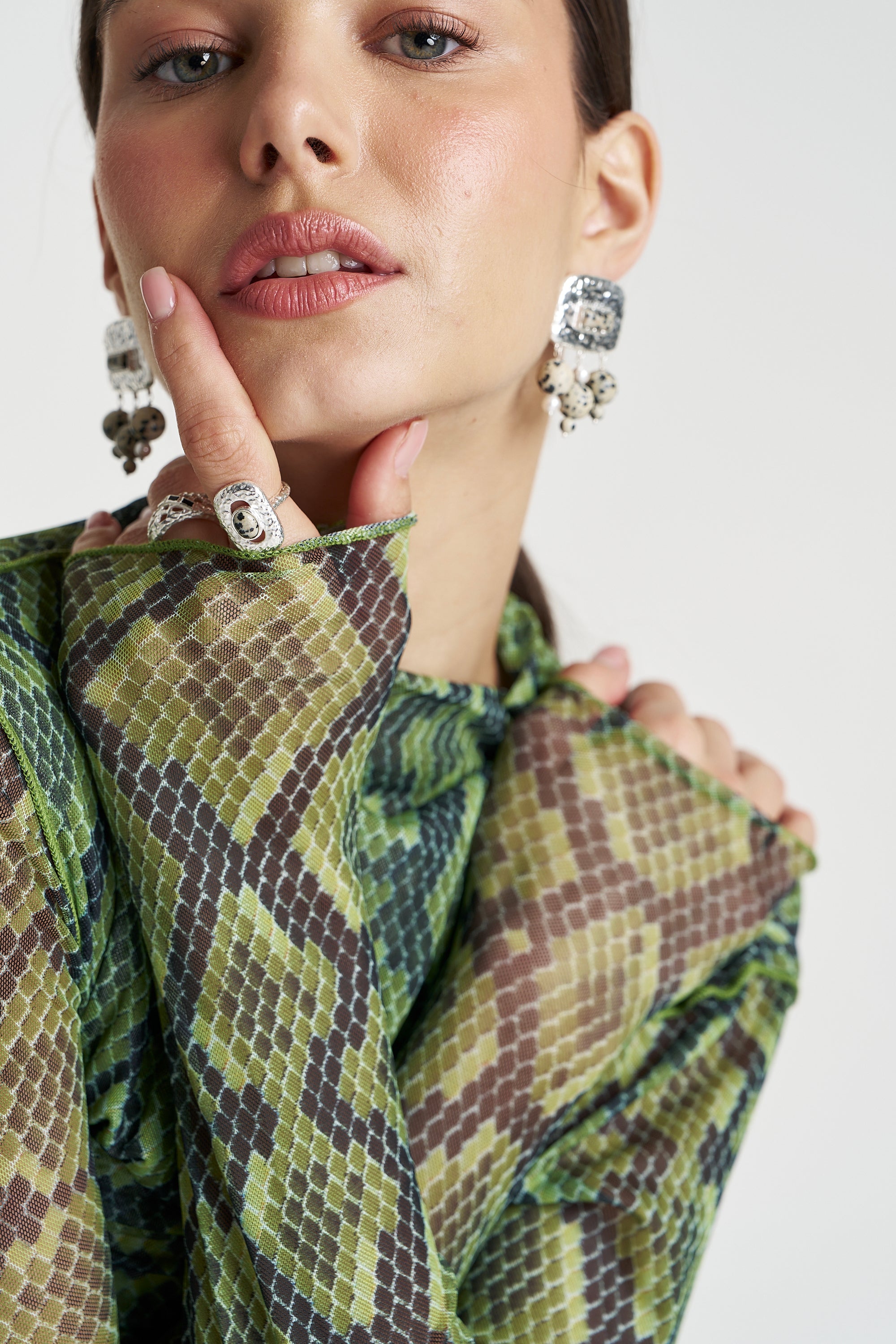 Mesh LS Rouched Skivvy Viper
