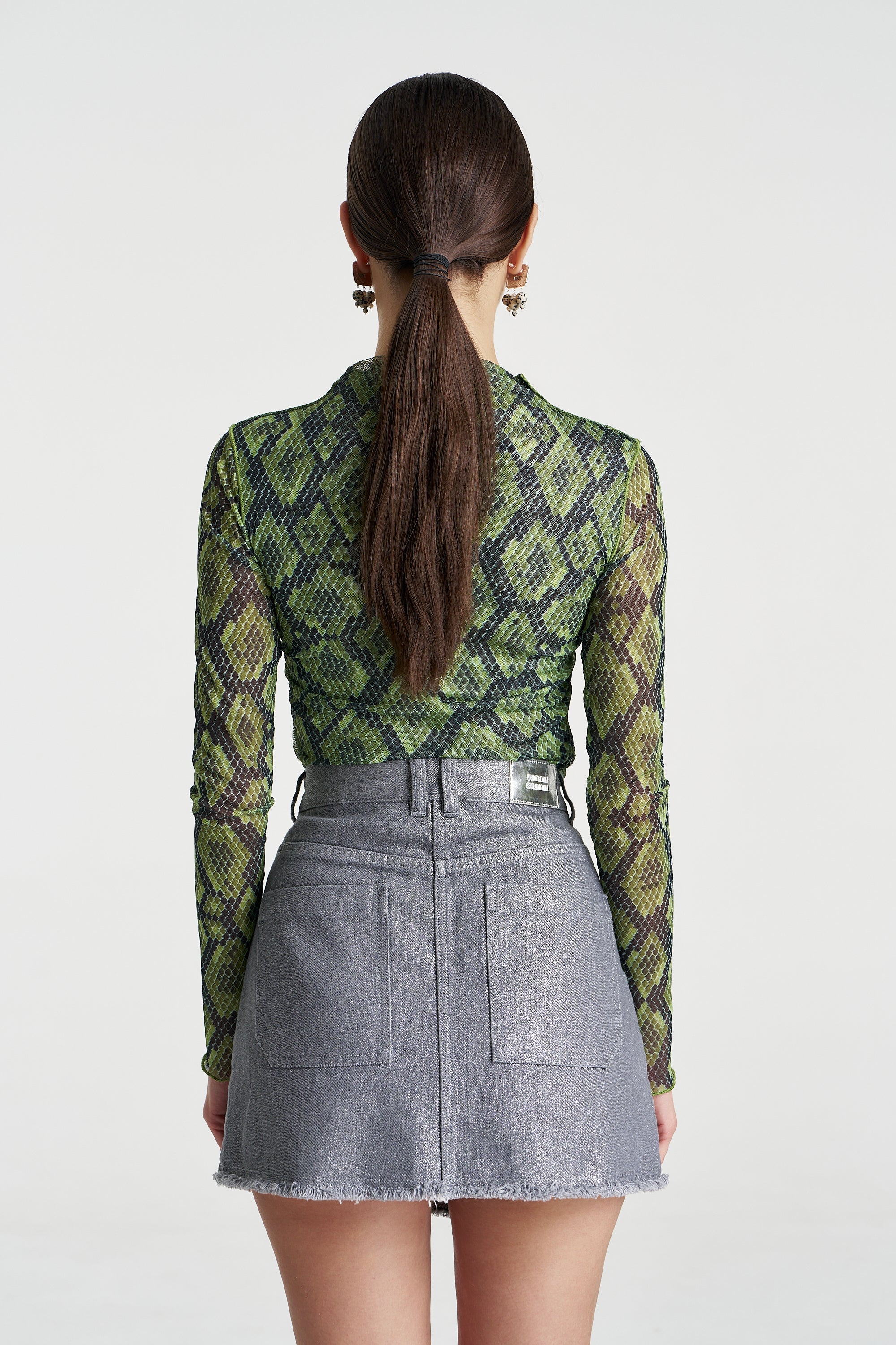 Mesh LS Rouched Skivvy Viper