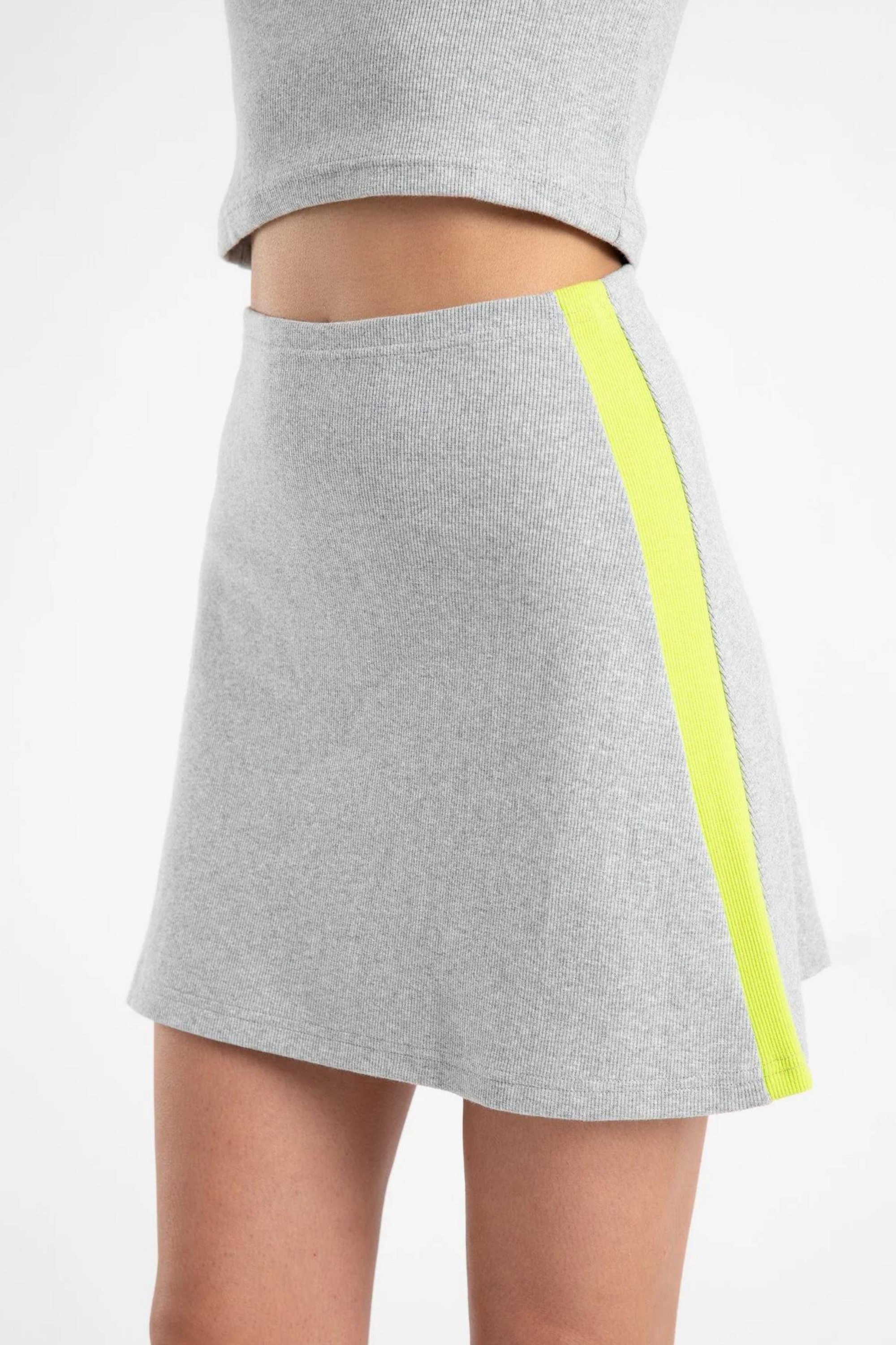 Mini A Line Skirt Grey / Apple Stripe