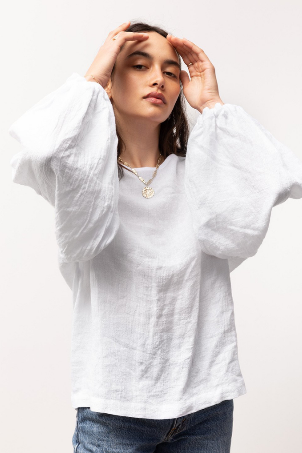 Bella Blouse White Linen